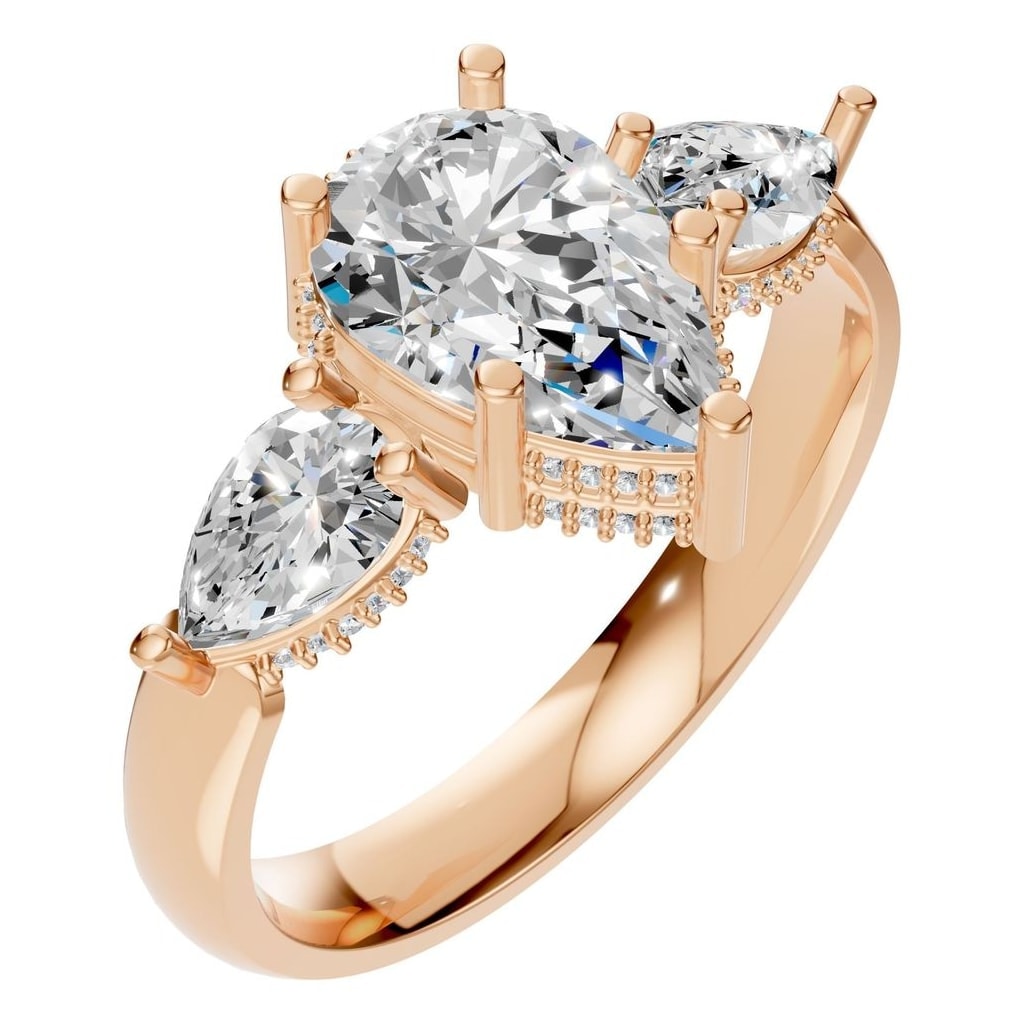 RI-9607 Rose Gold Ring SET - Main View