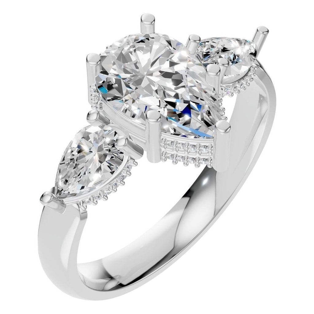 RI-9607 White Gold Ring SET - Main View