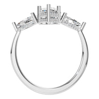 RI-9607 White Gold Ring SET - Top View