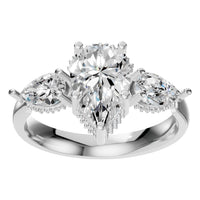 RI-9607 White Gold Ring SET - Front View