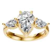 RI-9607 Yellow Gold Ring SET - Front View