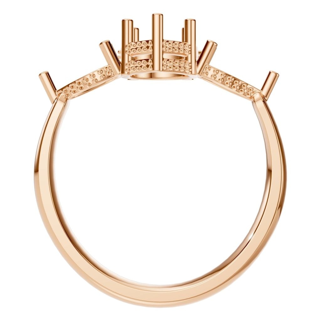 RI-9607 Rose Gold Ring UNSET - Top View