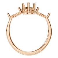 RI-9607 Rose Gold Ring UNSET - Top View