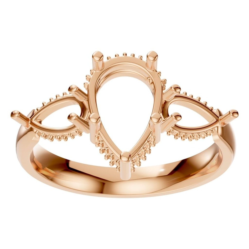 RI-9607 Rose Gold Ring UNSET - Front View