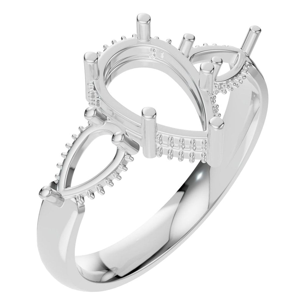 RI-9607 White Gold Ring UNSET - Main View