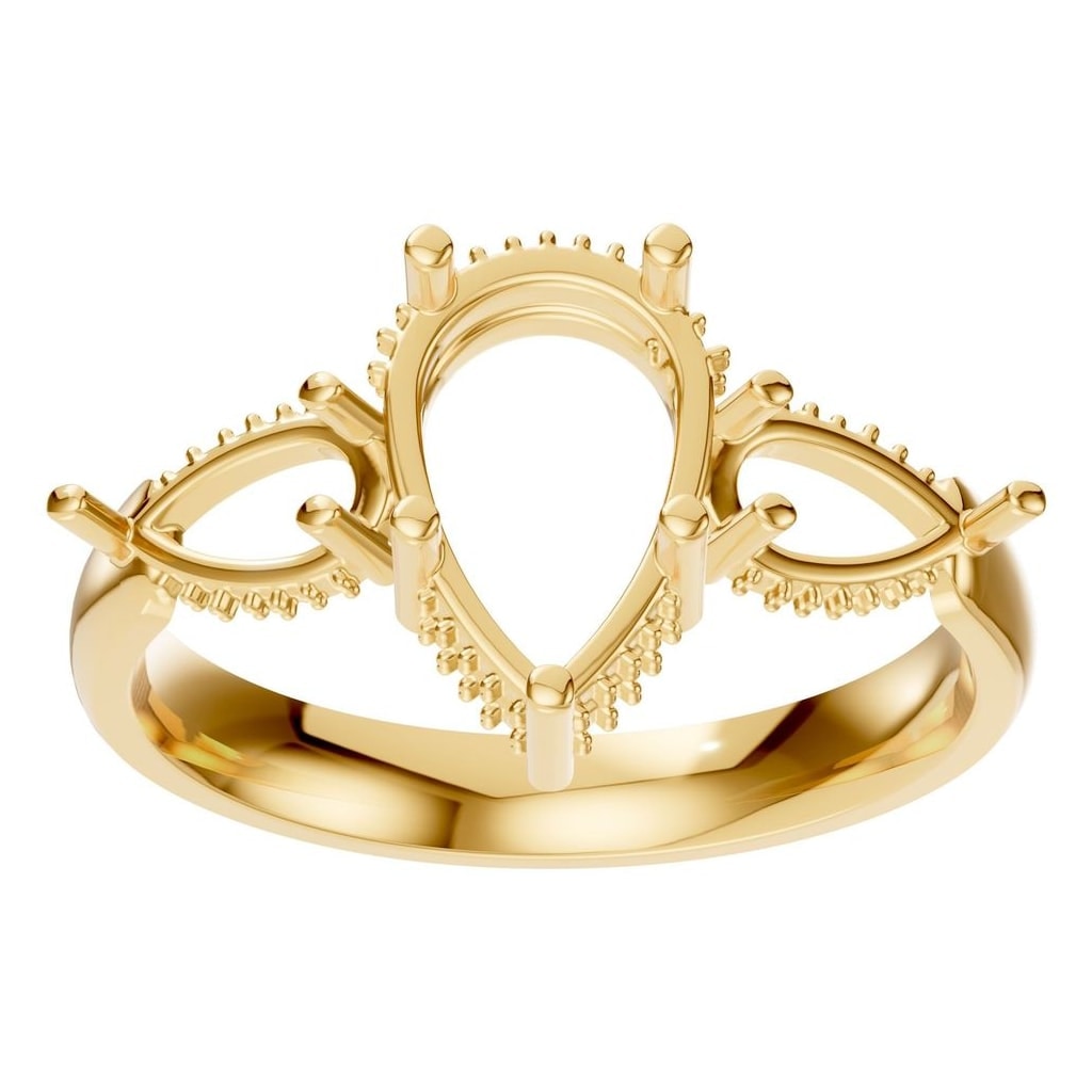RI-9607 Yellow Gold Ring UNSET - Front View