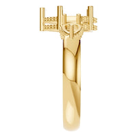 RI-9607 Yellow Gold Ring UNSET - Side View