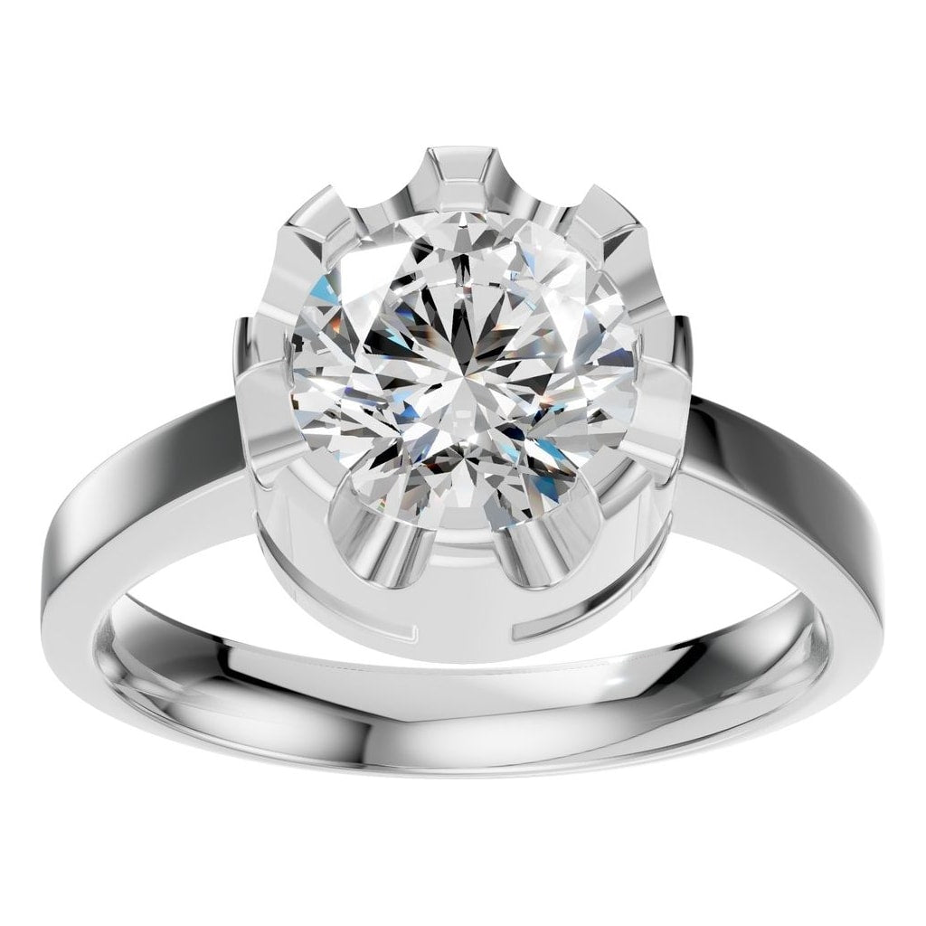 RI-9691 White Gold Ring SET - Front View