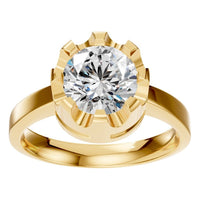 RI-9691 Yellow Gold Ring SET - Front View