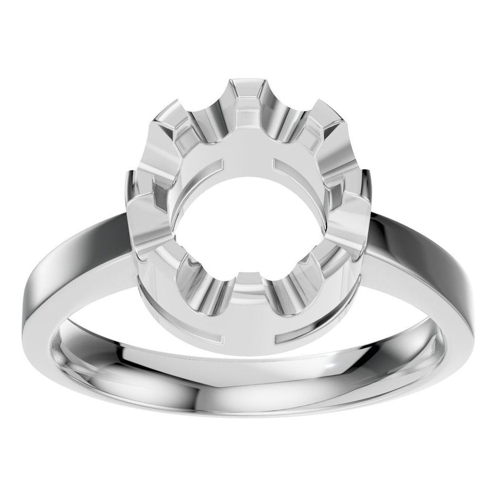 RI-9691 White Gold Ring UNSET - Front View