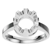 RI-9691 White Gold Ring UNSET - Front View
