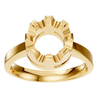 RI-9691 Yellow Gold Ring UNSET - Front View