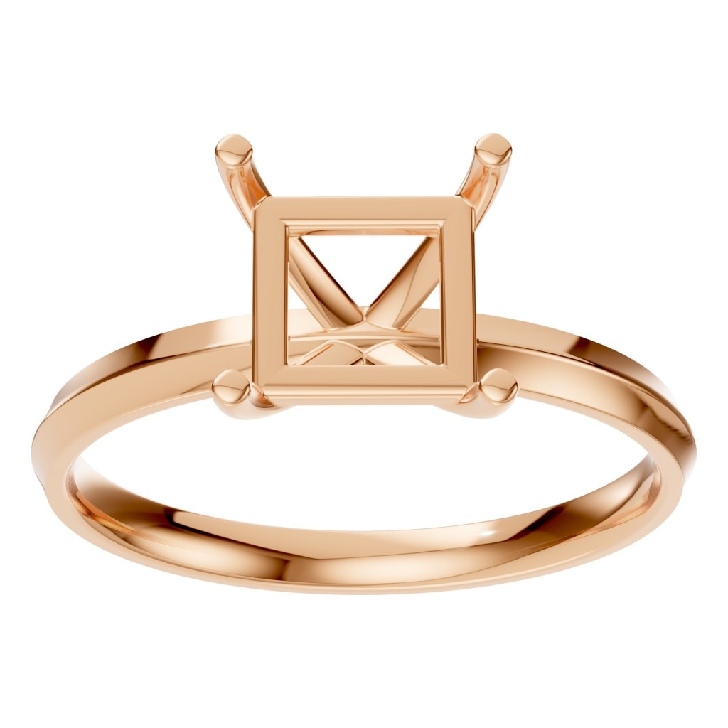 RI-9848 Rose Gold Ring UNSET - Front View