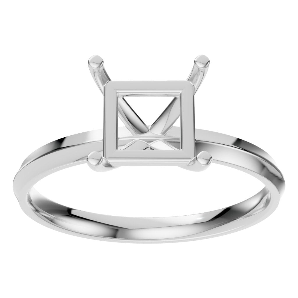 RI-9848 White Gold Ring UNSET - Front View