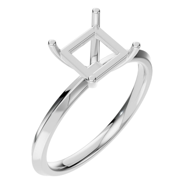 Solitaire Ring Mounting - Princess 6.5x6.5mm