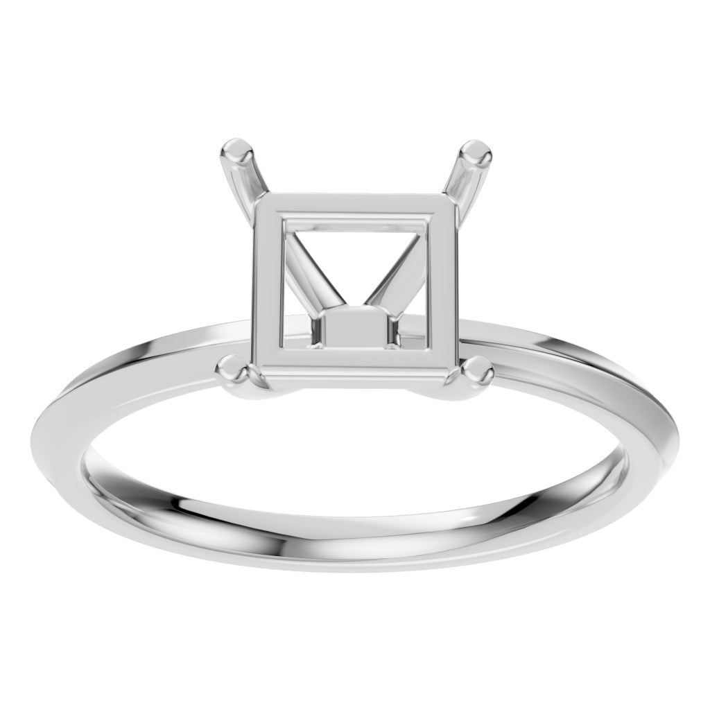 RI-9848 White Gold Ring UNSET - Front View
