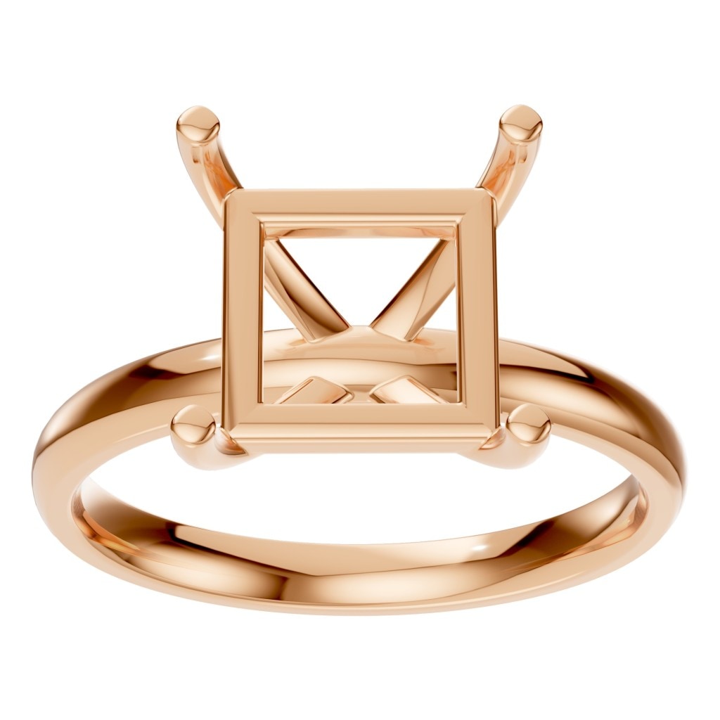 RI-9848 Rose Gold Ring UNSET - Front View