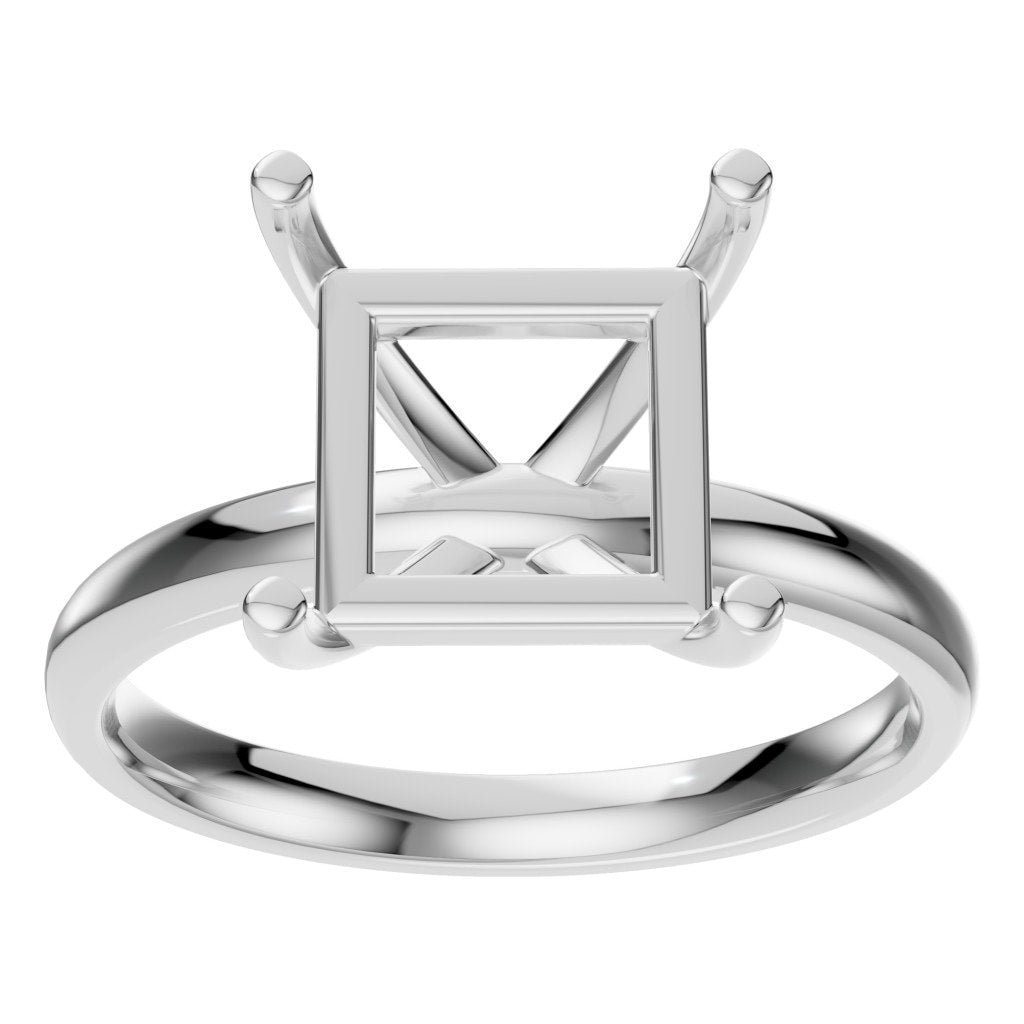 RI-9848 White Gold Ring UNSET - Front View