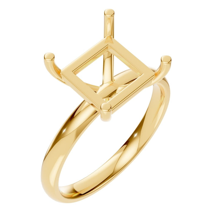 Solitaire Ring Mounting - Princess 8x8mm