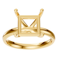 RI-9848 Yellow Gold Ring UNSET - Front View