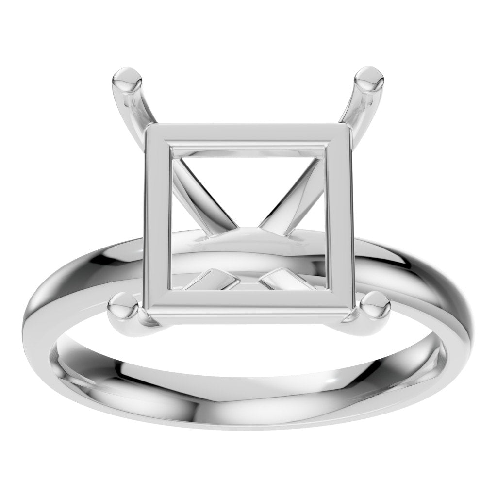 RI-9848 White Gold Ring UNSET - Front View