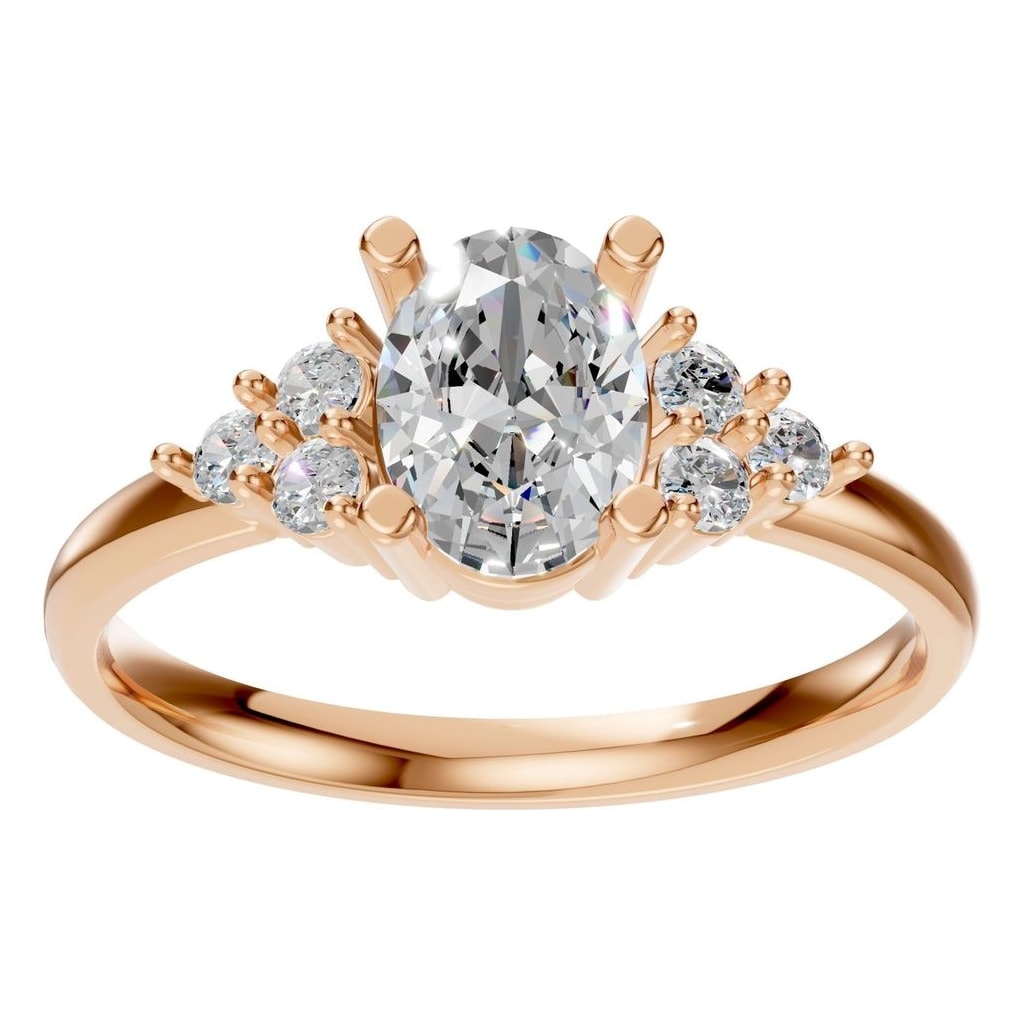 RI-9895 Rose Gold Ring SET - Front View