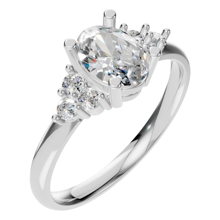 Seven Stone Ring Mounting - Oval 7x5mm