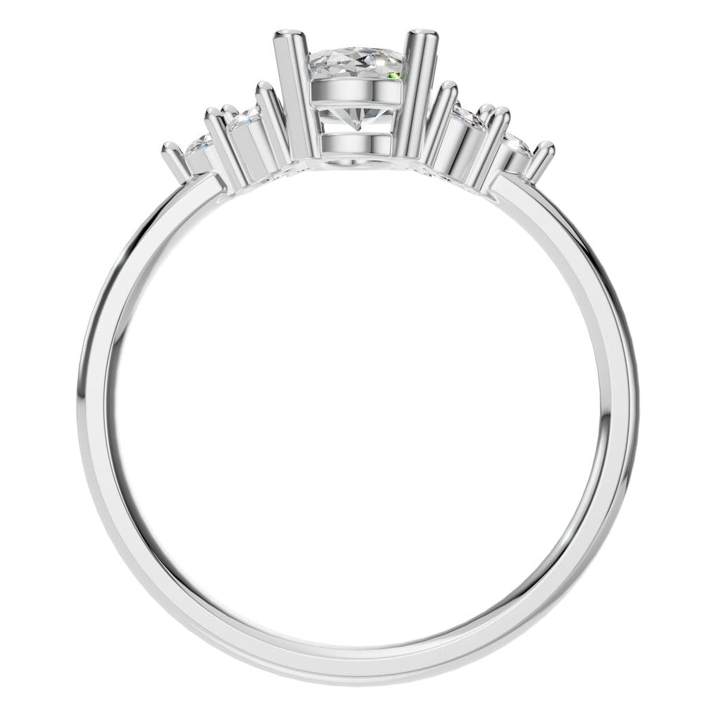 RI-9895 White Gold Ring SET - Top View