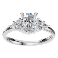 RI-9895 White Gold Ring SET - Front View