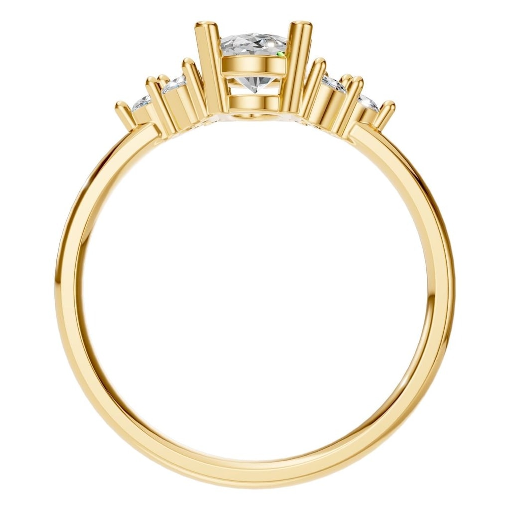RI-9895 Yellow Gold Ring SET - Top View