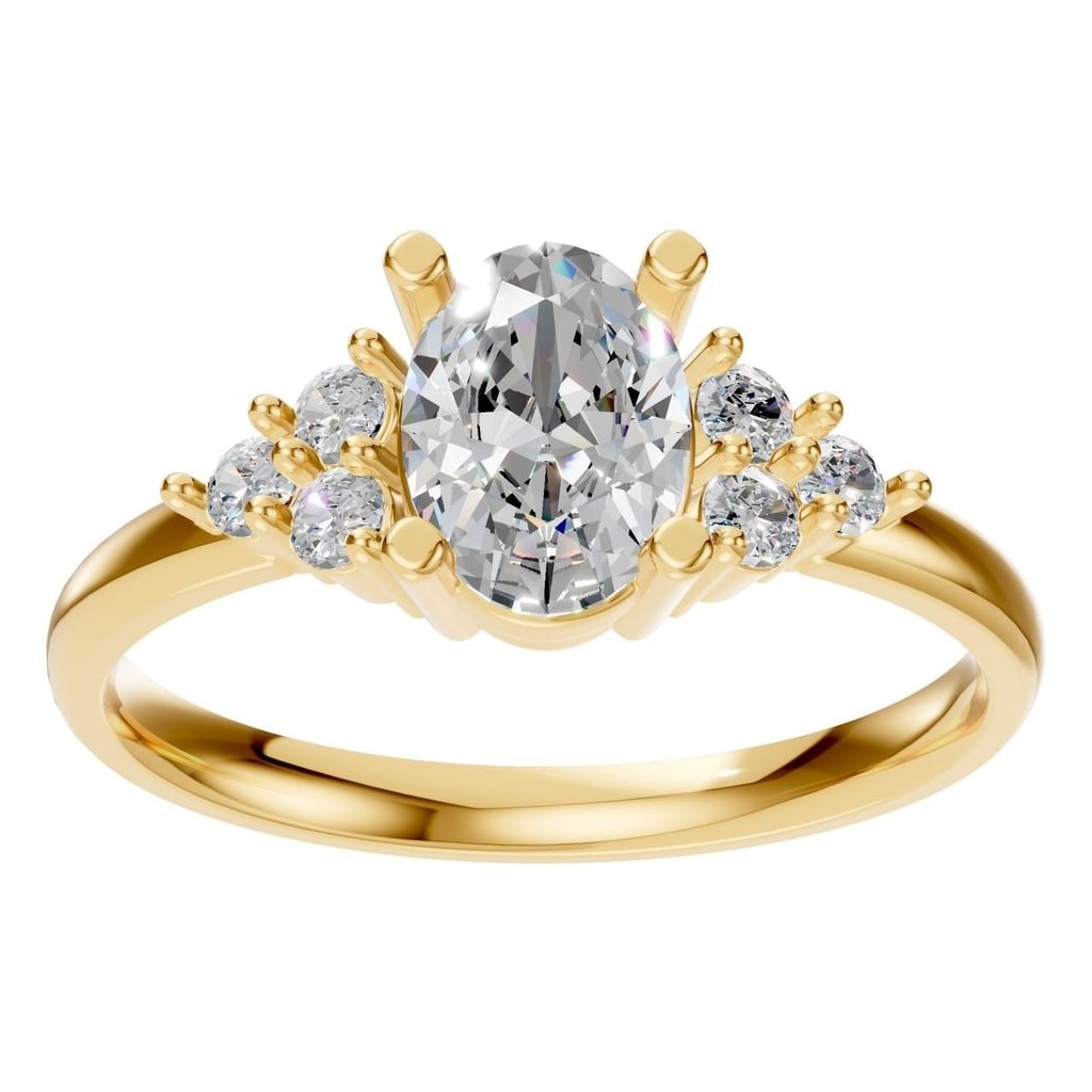 RI-9895 Yellow Gold Ring SET - Front View