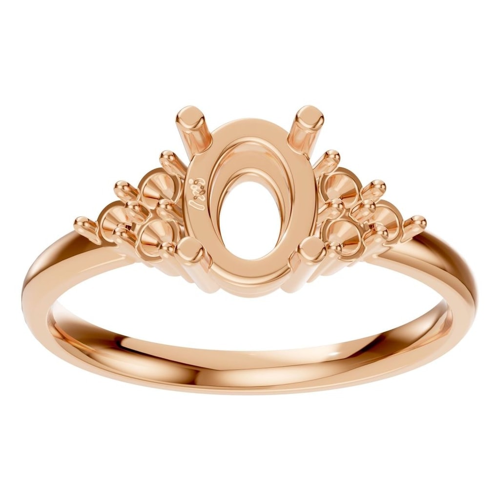 RI-9895 Rose Gold Ring UNSET - Front View