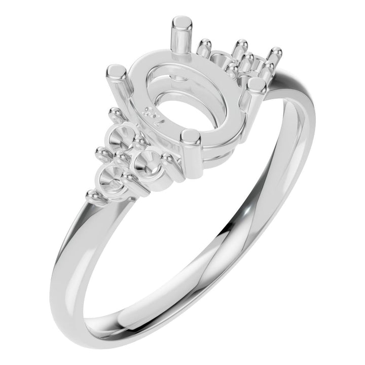 Seven Stone Ring Mounting - Oval 7x5mm