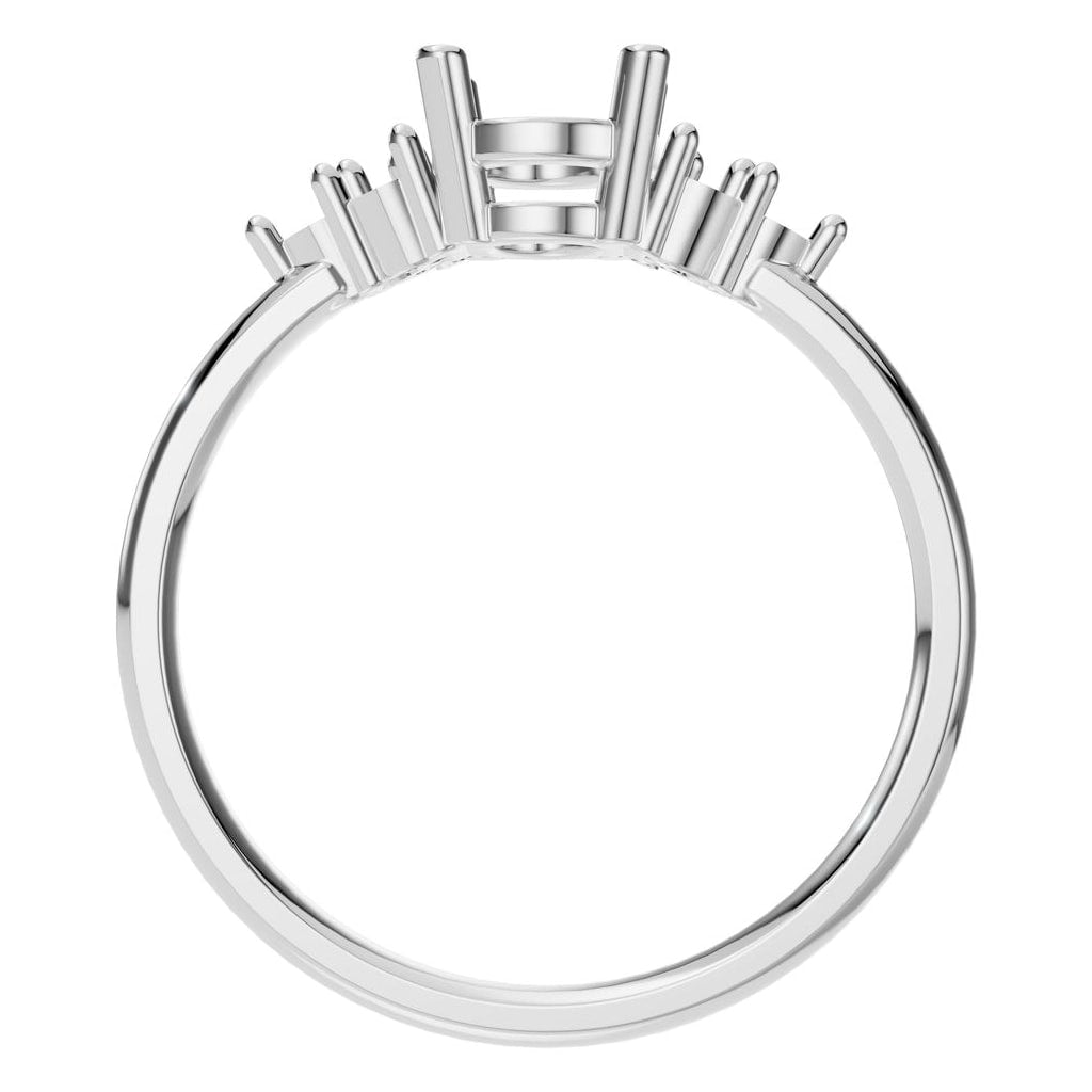 RI-9895 White Gold Ring UNSET - Top View
