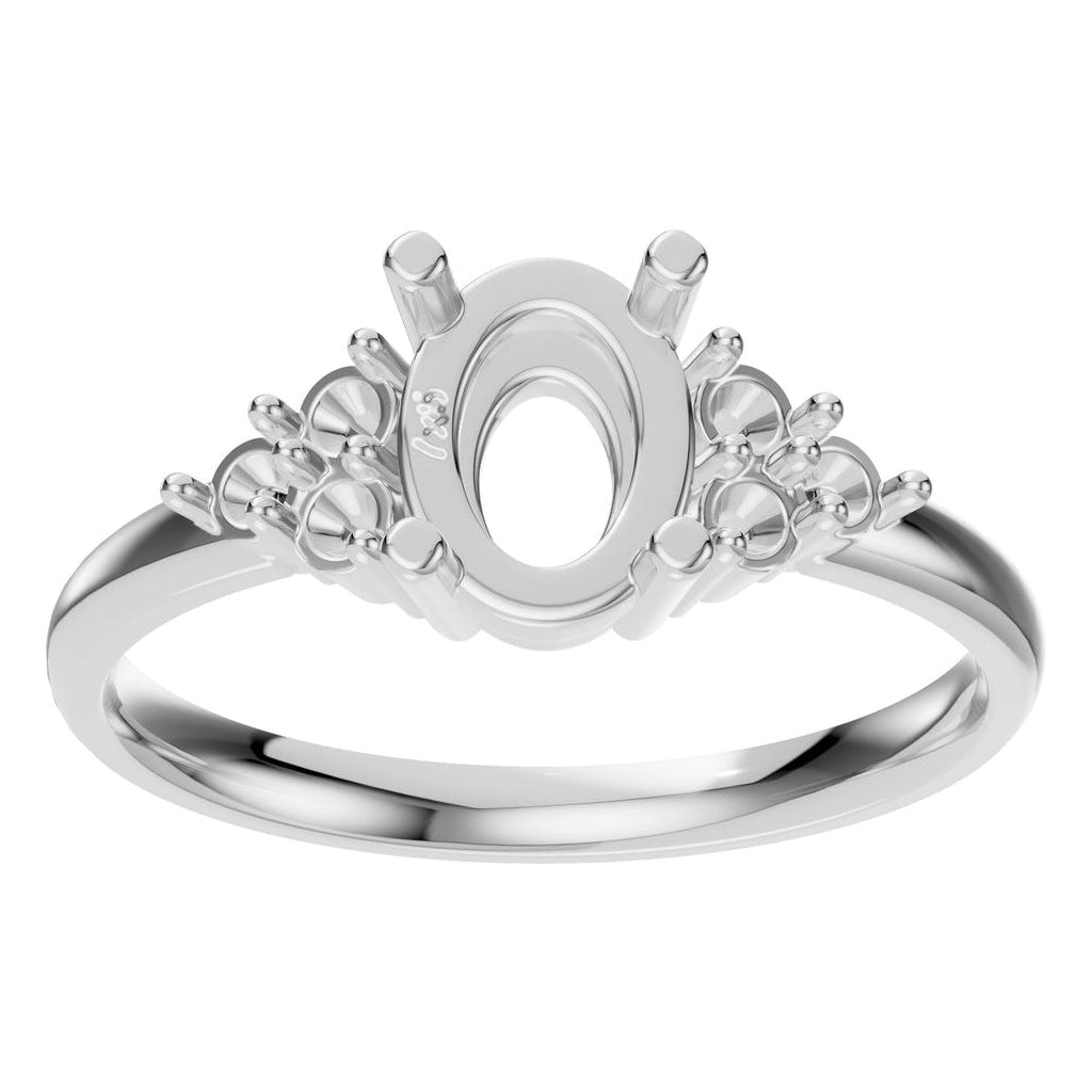 RI-9895 White Gold Ring UNSET - Front View