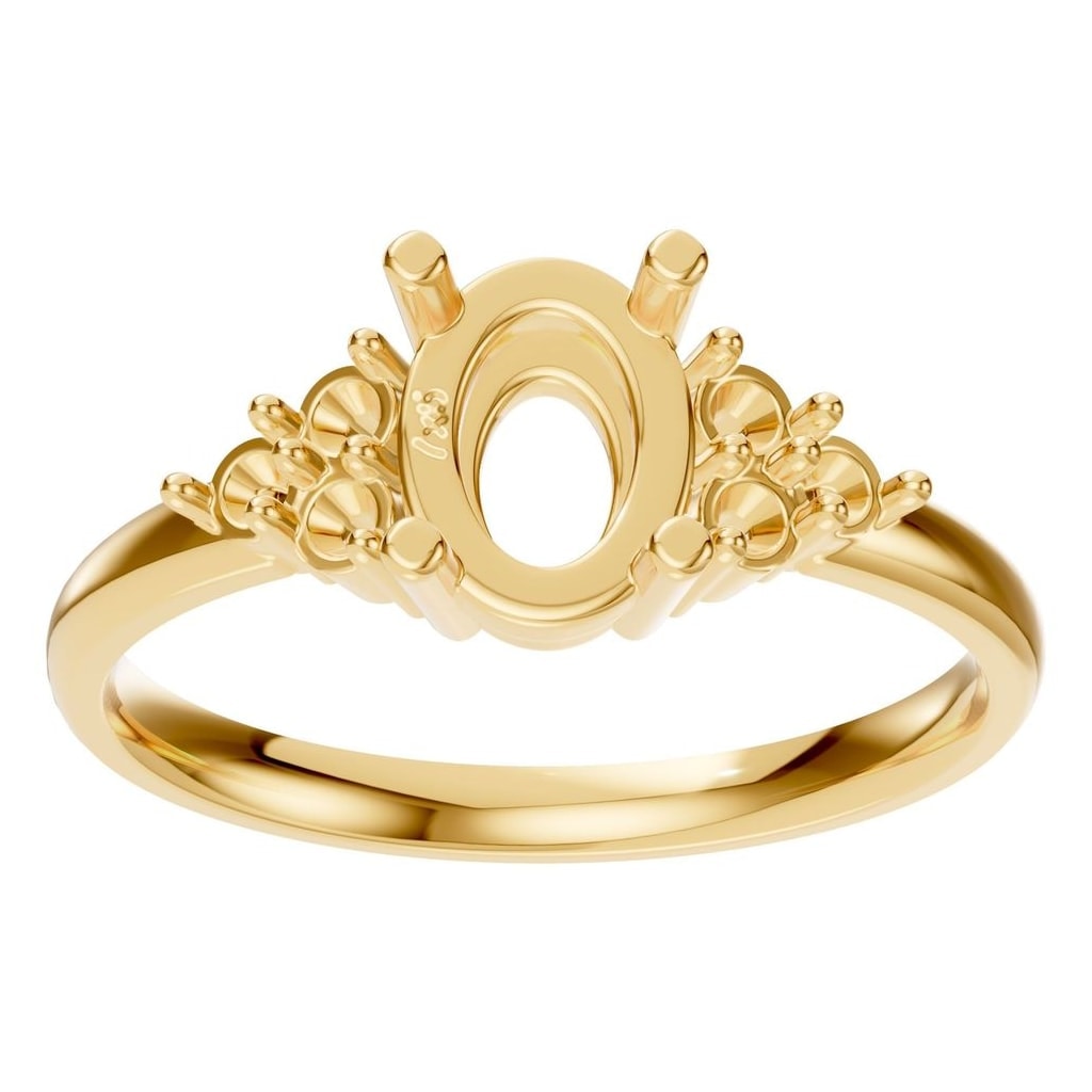 RI-9895 Yellow Gold Ring UNSET - Front View