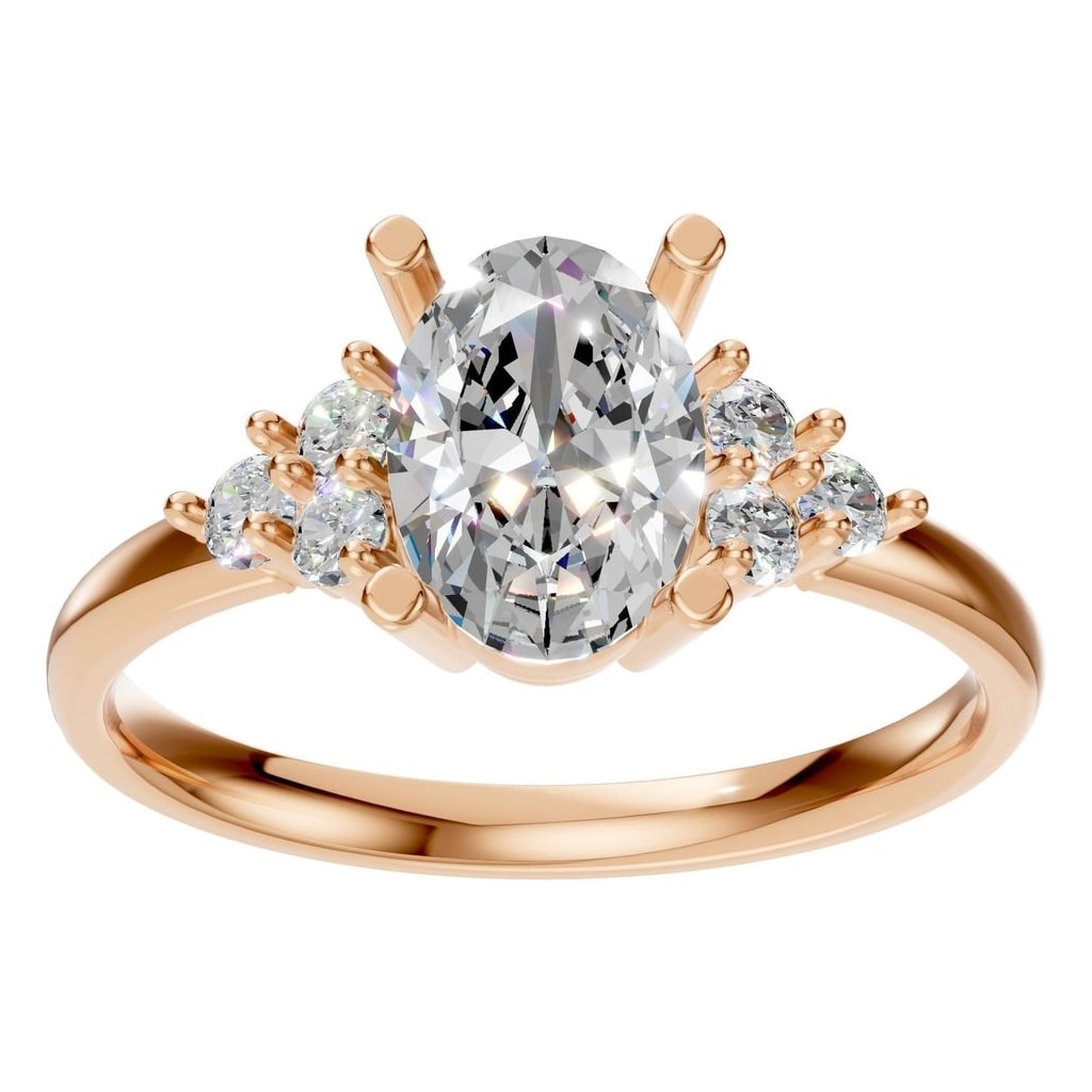 RI-9895 Rose Gold Ring SET - Front View