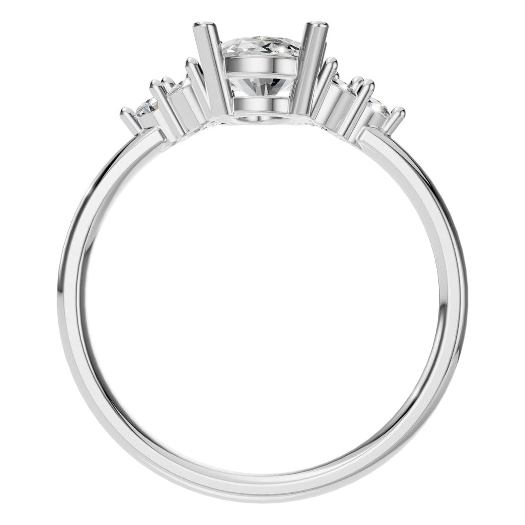 RI-9895 White Gold Ring SET - Top View