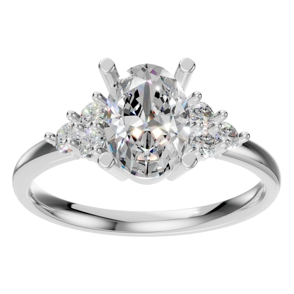 RI-9895 White Gold Ring SET - Front View