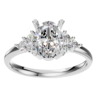 RI-9895 White Gold Ring SET - Front View