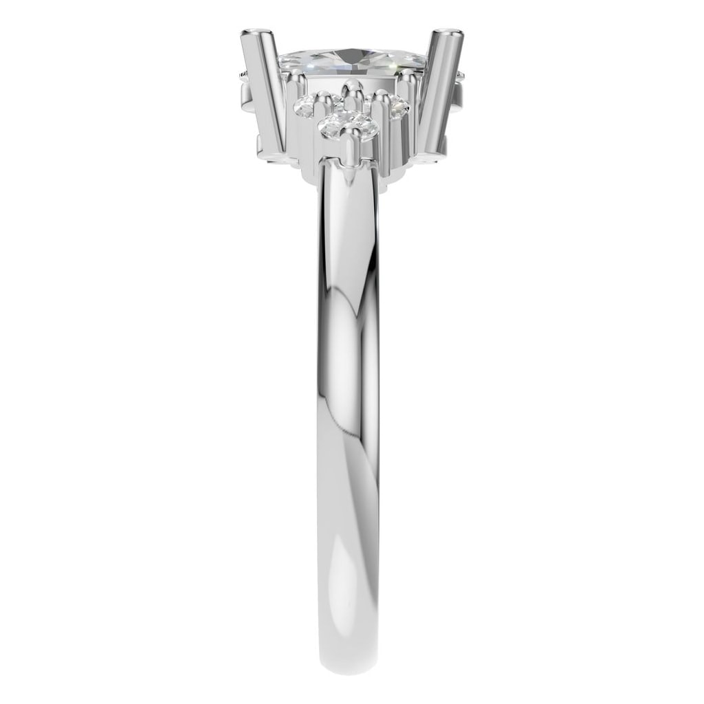 RI-9895 White Gold Ring SET - Side View