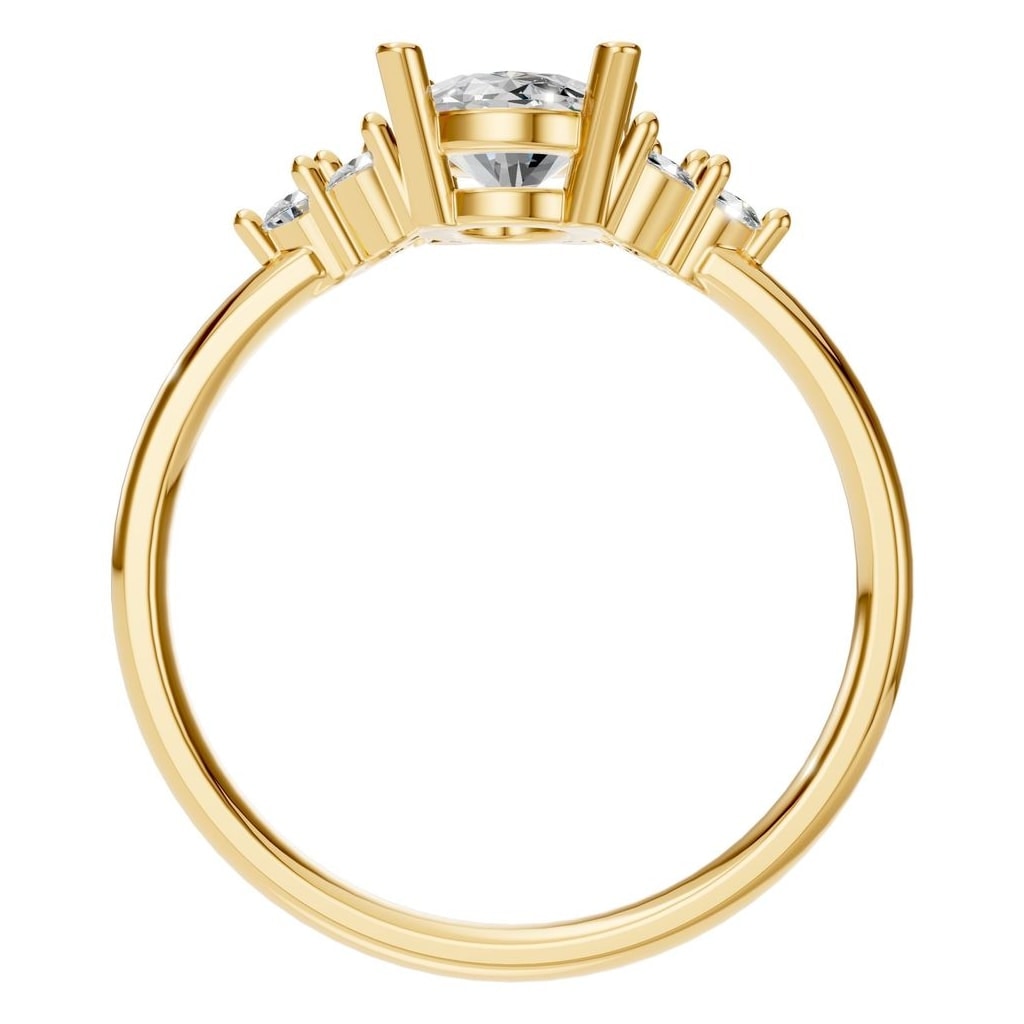 RI-9895 Yellow Gold Ring SET - Top View