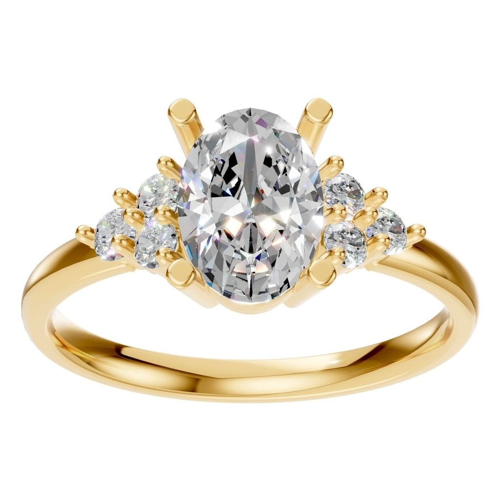 RI-9895 Yellow Gold Ring SET - Front View