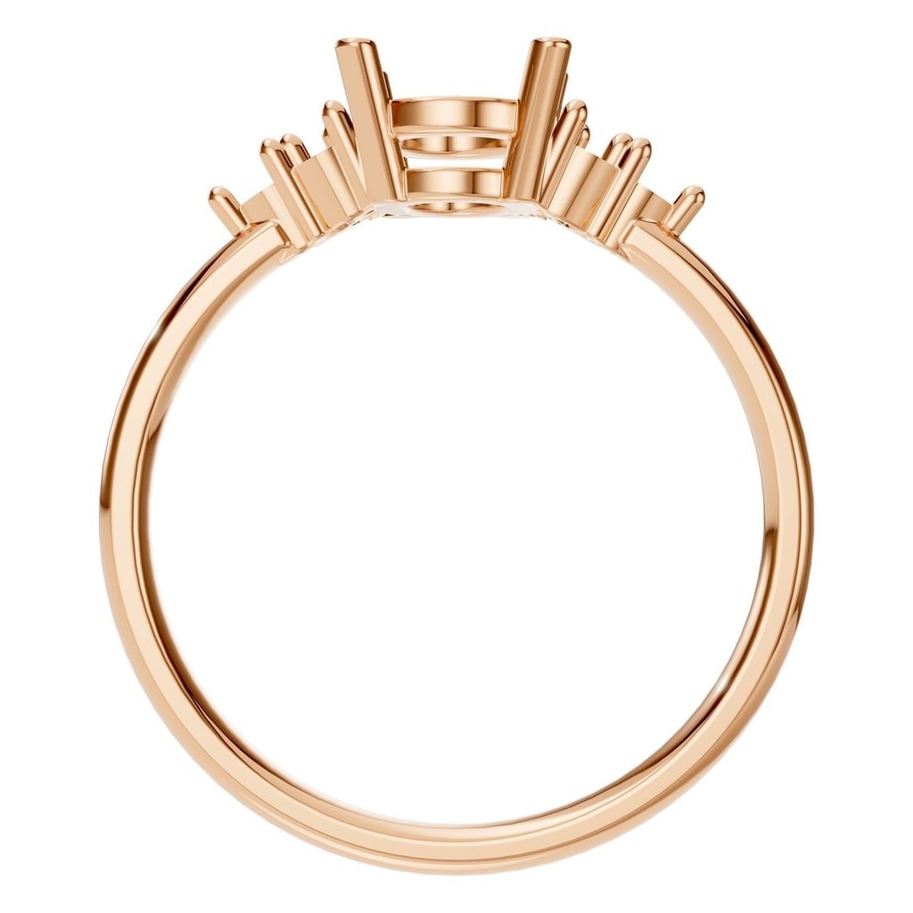 RI-9895 Rose Gold Ring UNSET - Top View