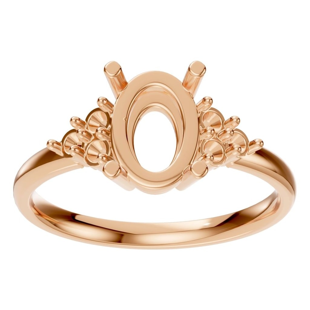 RI-9895 Rose Gold Ring UNSET - Front View