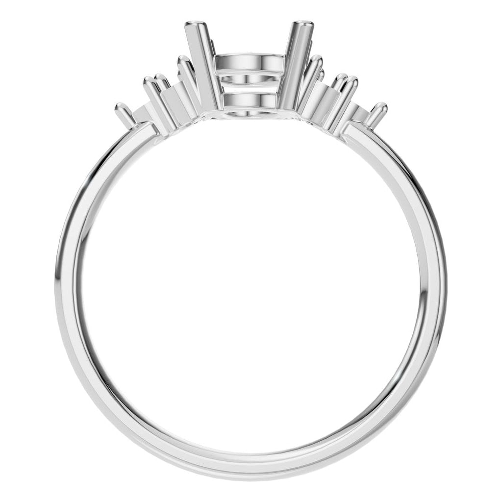 RI-9895 White Gold Ring UNSET - Top View
