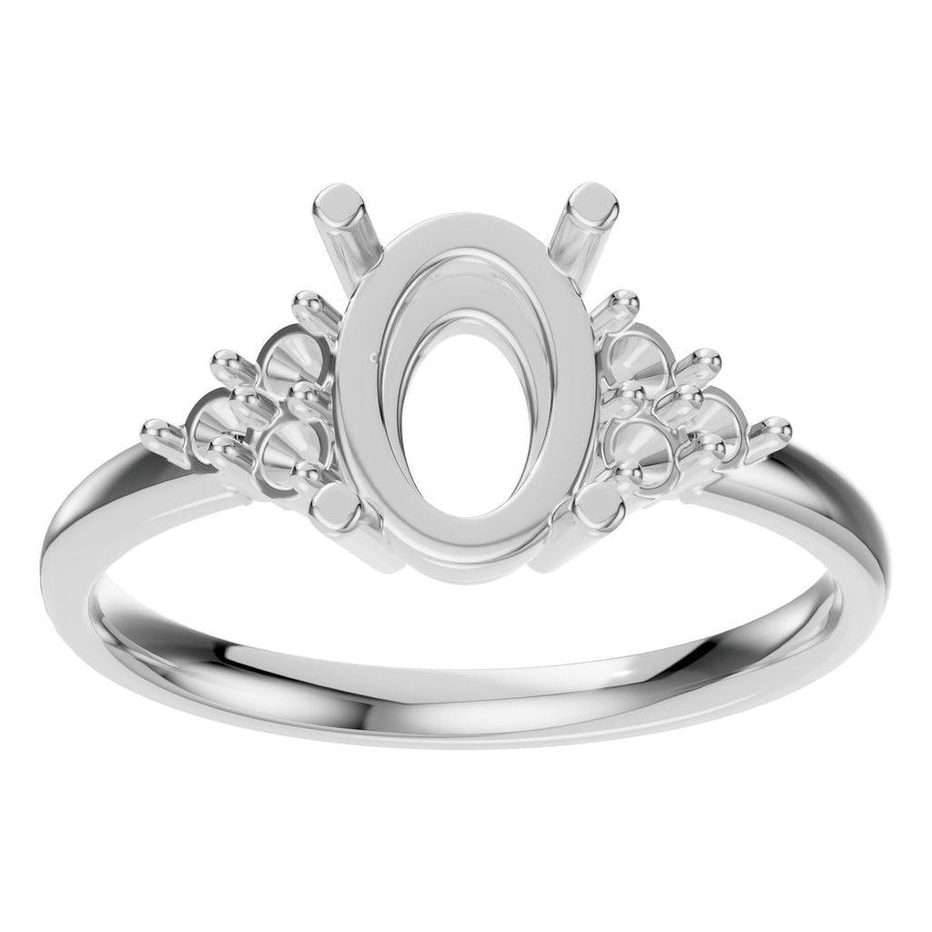 RI-9895 White Gold Ring UNSET - Front View