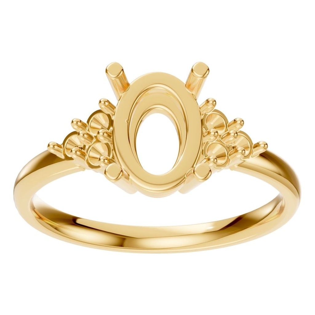 RI-9895 Yellow Gold Ring UNSET - Front View