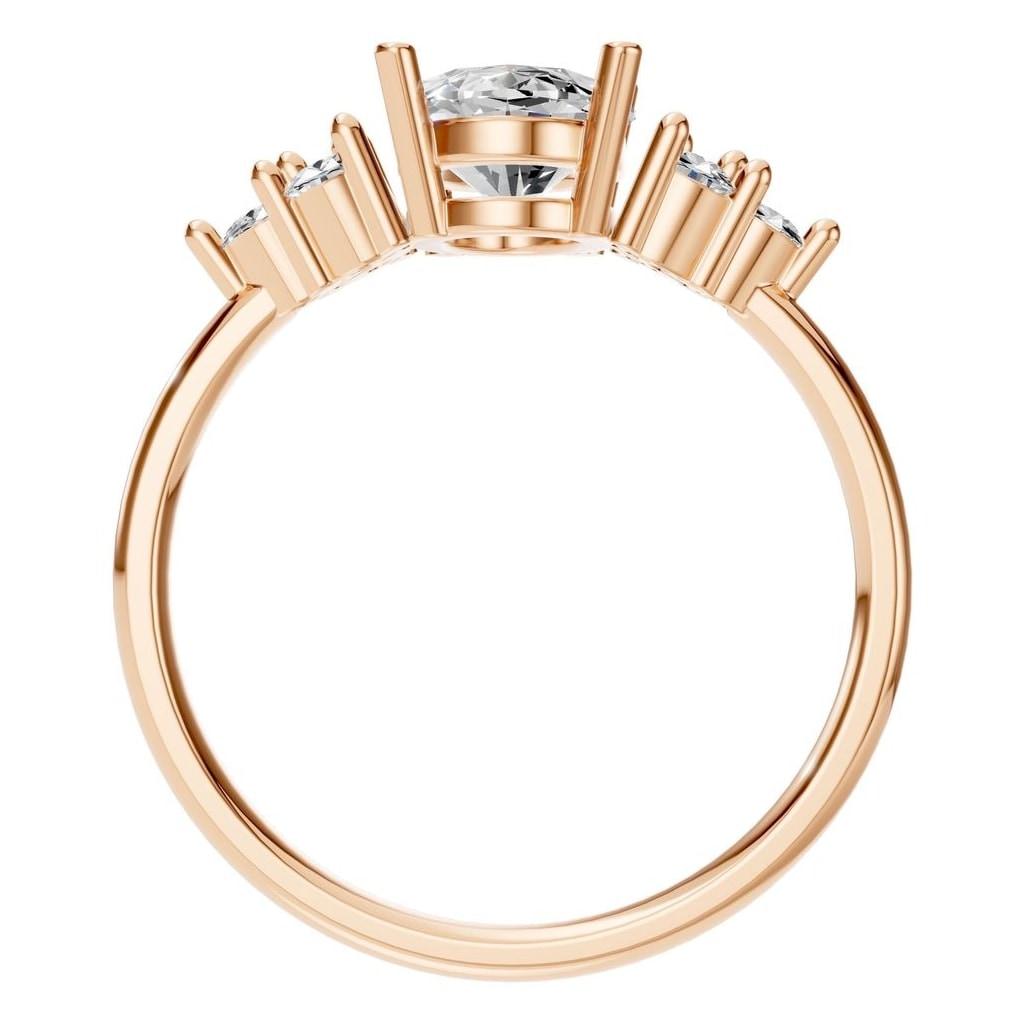 RI-9895 Rose Gold Ring SET - Top View