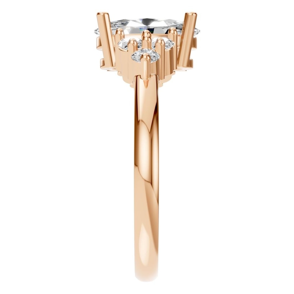 RI-9895 Rose Gold Ring SET - Side View